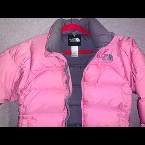 Pink North Face Puffer Coat